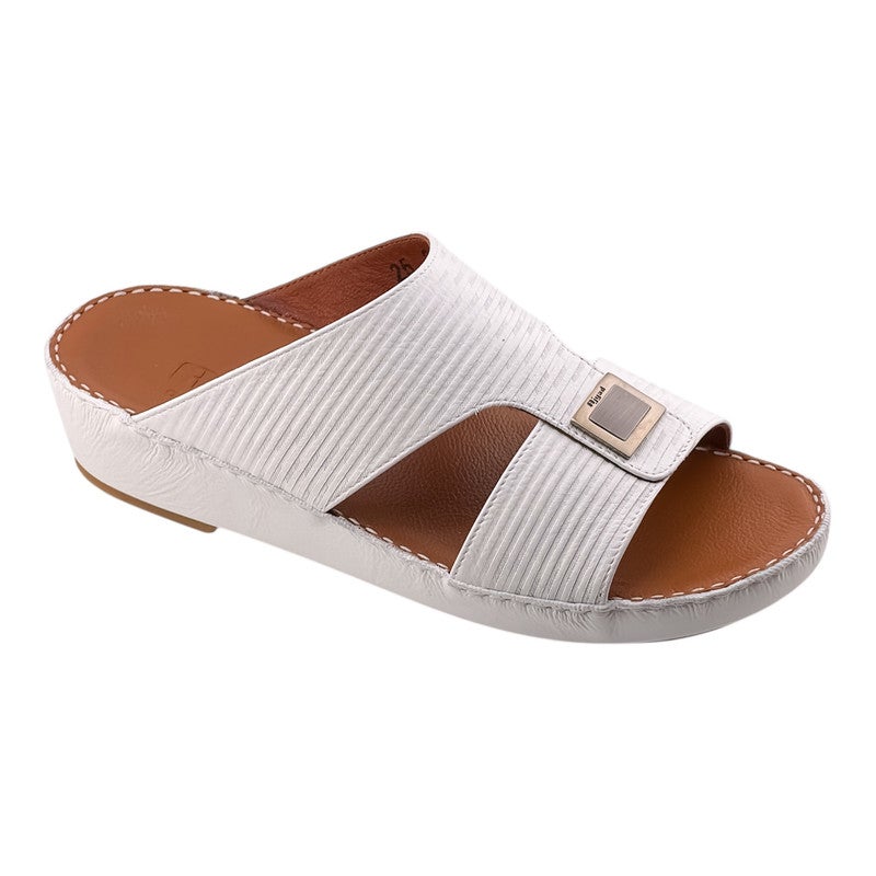 AJYAD Handmade Arabic Sandals For Men | Outdoor Mens Slippers | Everyday Flip Flops Open Toe | Arabic Genuine Shamwa Leather | New Design | Tan Footbed | Comfortable & LightWeight - Image 1
